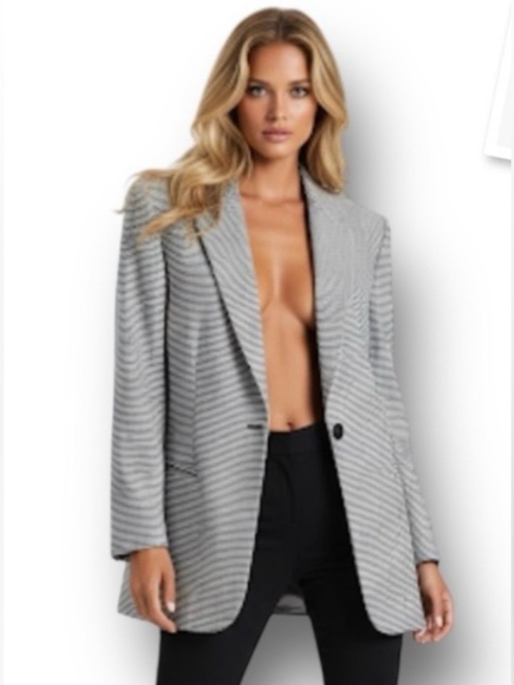 Emanuel Ungaro Vintage Horizontally Micro Striped Blazer Jacket Size 14